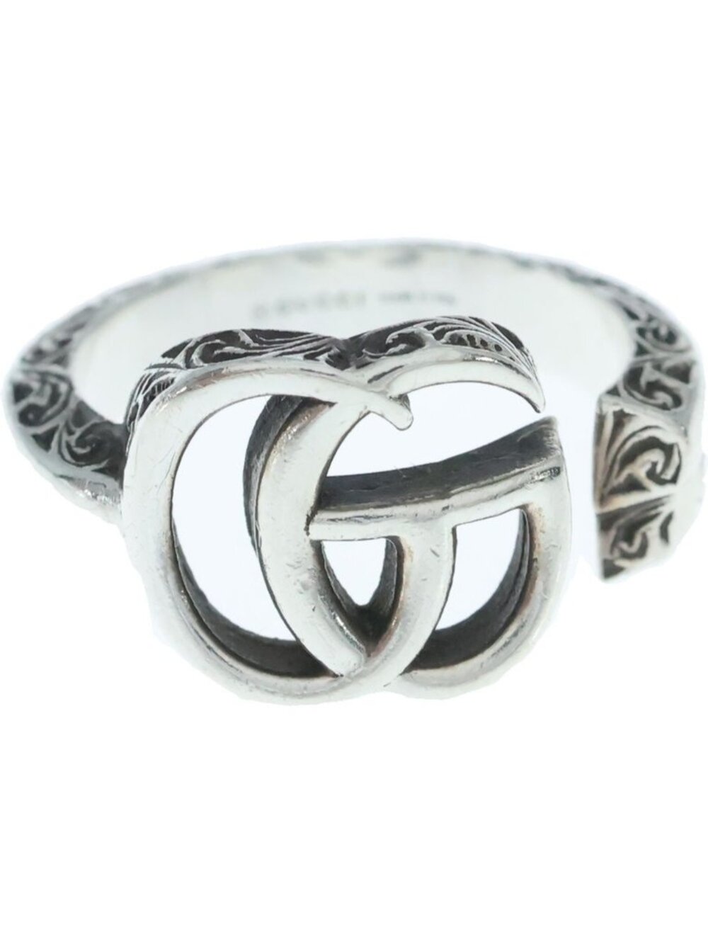 Gucci Arabesque Double G Signature Ring Silver